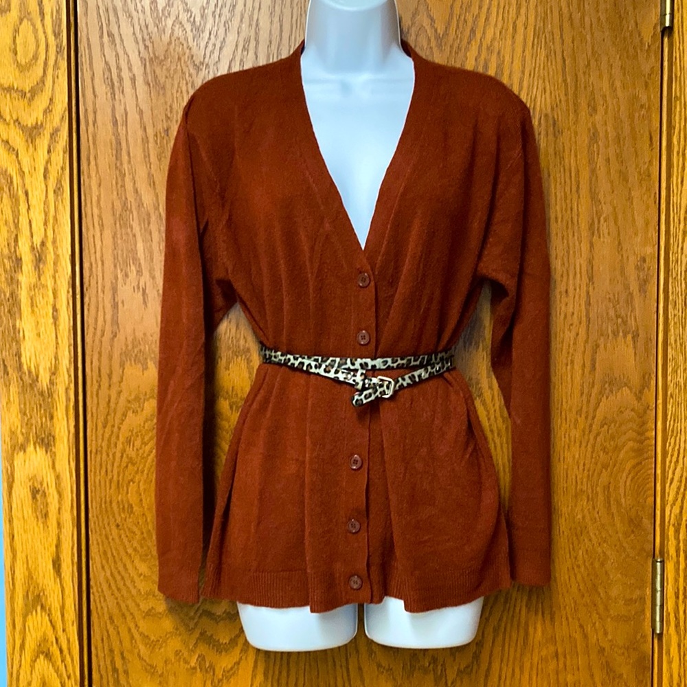 Copper Rust Color Cardigan - Picture 2 of 4